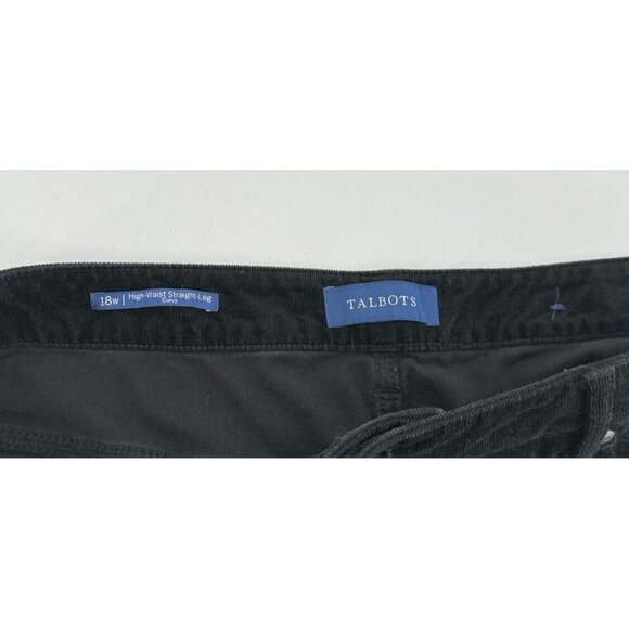 Talbots Plus Size‎ Black High-Waist Straight-Leg Curvy Corduroy Pants Sz 18W - Picture 4 of 9